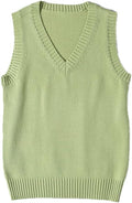 Women’s Sweater Vest V Neck  Uniform Kint Vests Solid Classic Sleeveless Pullover Sweaters Tops