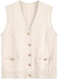 Womens Sweater Vests Fashion Casual Cable Knit V Neck Trendy Tank Tops Sleeveless Cute Spring Outfits 2025