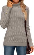 Women’s Turtleneck Cable Knit Spring Winter Long Sleeve Pullover Sweaters