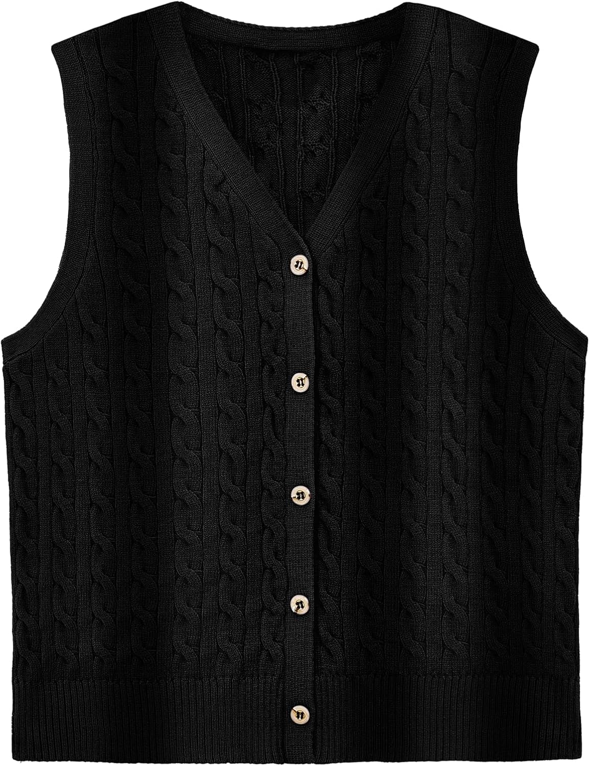Womens Sweater Vest Cable Knit Button Down Cute Sleeveless Spring Summer Clothes 2025
